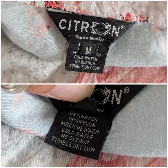 Citron Santa Monica Blouse Top Enhanced Cranes Forest Japan Cherry Blossom Asia - Picture 3 of 7